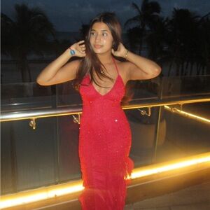Glamorous Scarlet Backless Dress